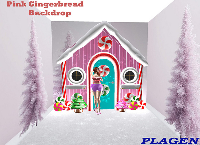 Pink Gingerbread BackDrop (P)   - PLAGEN  (ADD)