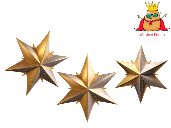 Meshed Potato - Christmas Golden Star  Full Perm