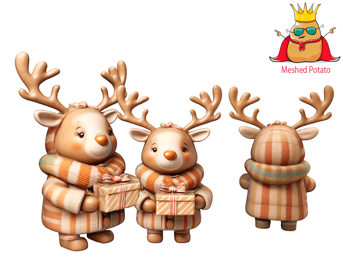 Meshed Potato - Winter Reindeer  Full Perm