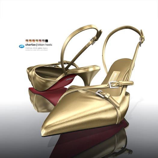 [Gos] Charlize Kitten Heels - Metallic Collection
