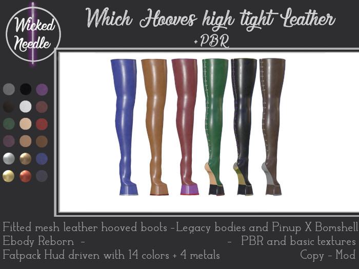 ~W-N~ Witch's Hooves high tight Boots Leather + PBR