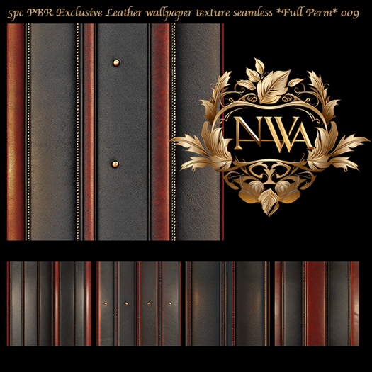 5pc PBR Exclusive Leather wallpaper texture seamless *Full Perm* 009
