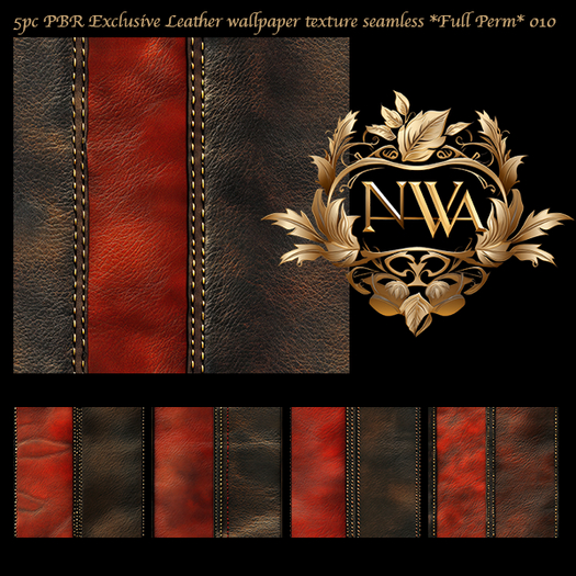5pc PBR Exclusive Leather wallpaper texture seamless *Full Perm* 010