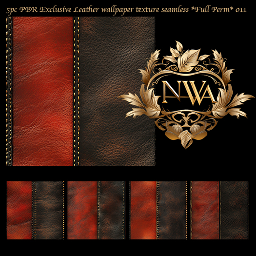 5pc PBR Exclusive Leather wallpaper texture seamless *Full Perm* 011
