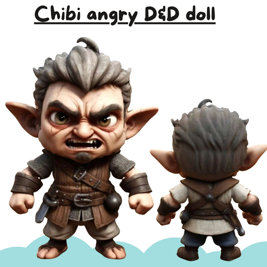 (AL) Chibi angry D&D doll