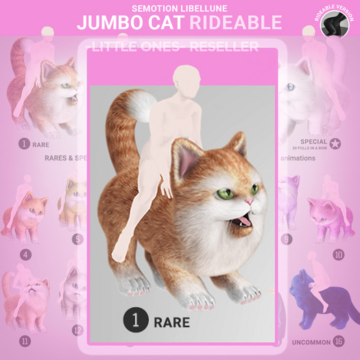 SEmotion Libellune Jumbo Cat Rideable RARE 01