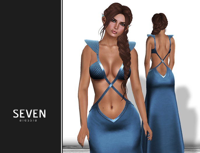 SEVEN - ALESSIA mesh DRESS (blue)