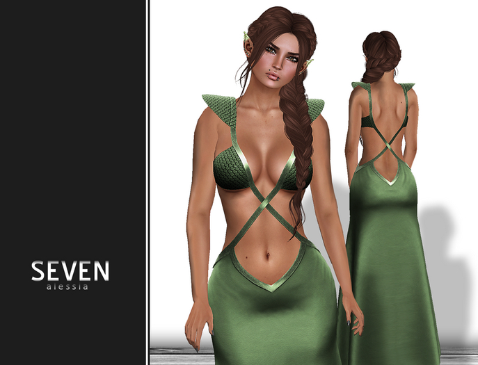 SEVEN - ALESSIA mesh DRESS (green)
