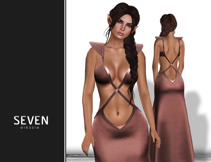 SEVEN - ALESSIA mesh DRESS (rose)