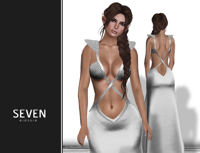 SEVEN - ALESSIA mesh DRESS (white)