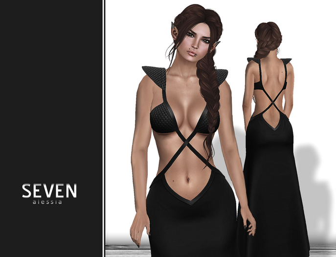 SEVEN - ALESSIA mesh DRESS (black)