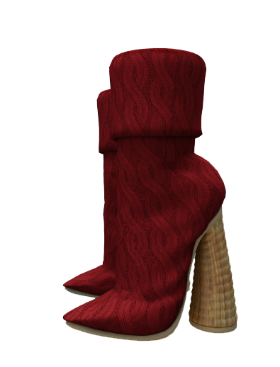 Hollyhood Spur Boots - Red Knit