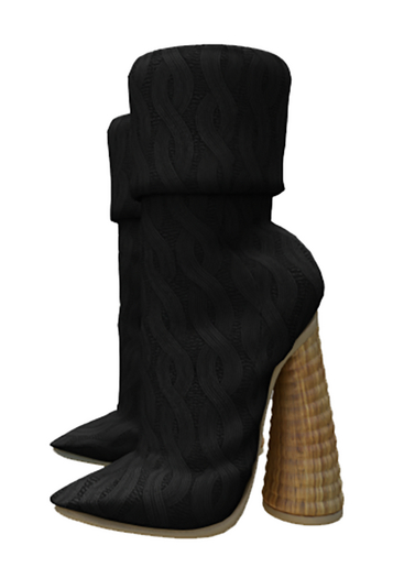 Hollyhood Spur Boots - Black Knit