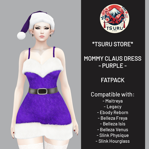 *Tsuru Store* Christmas Mommy Claus Dress - Purple