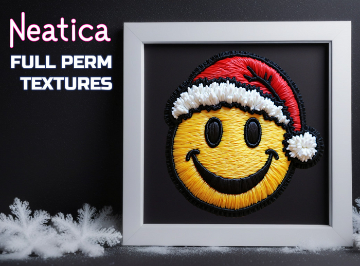 Smiley Santa Emoji Patch - Full Perm Texture