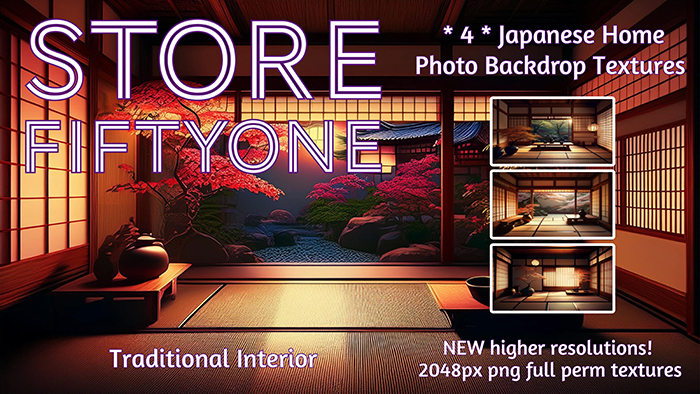FOUR Japanese Traditional Home Interior photo backdrop textures - 2K resolution! - Store FiftyOne 