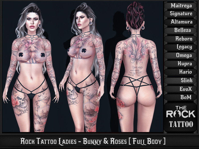 Rock Tattoo Ladies - Bunny & Roses [ Full Body ]
