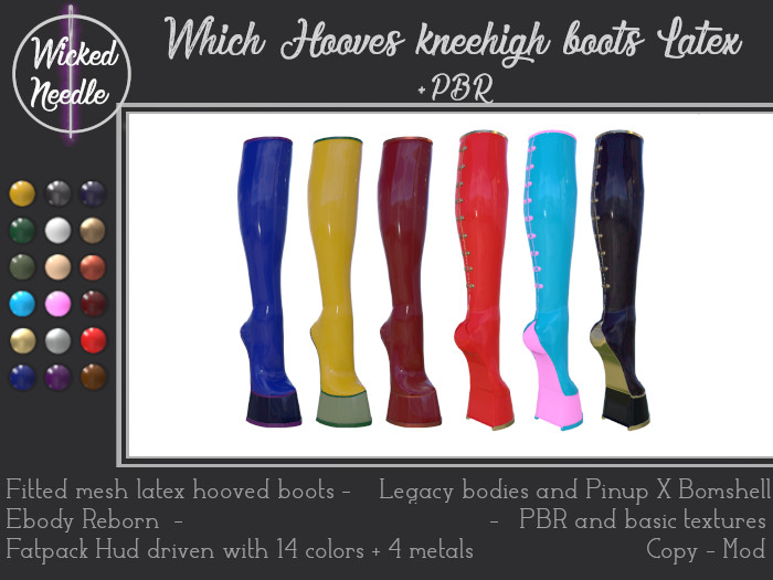~W-N~ Witch's Hooves knee high boots Latex +PBR