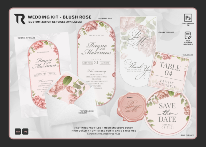 [TR] Blush Rose Wedding Invitation