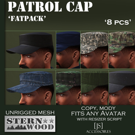 {JS} Patrol Caps - FATPACK - 8 pcs