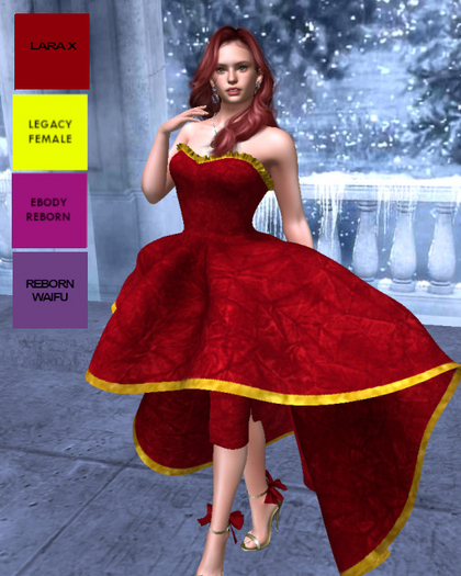 Lana Tyler Glam Affair Gown and Shoes Ruby