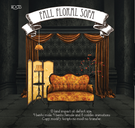 [noctis] Fall Floral sofa ADD ME to unpack