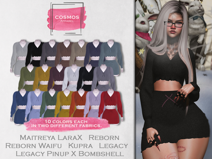 [COSMOS] Yaari Top & Skirt Knit / 20 Colors Fatpack Demo