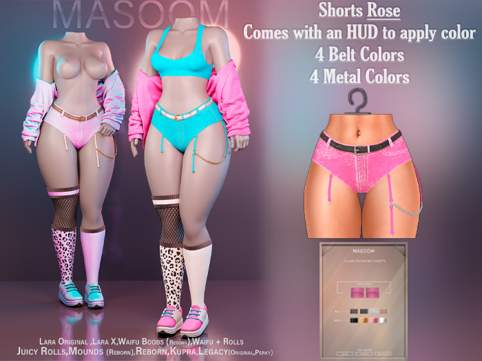 [[ Masoom ]] Claw Crusader Shorts - Rose