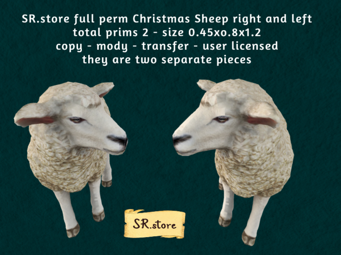 SR.store full perm Christmas Sheep right and left