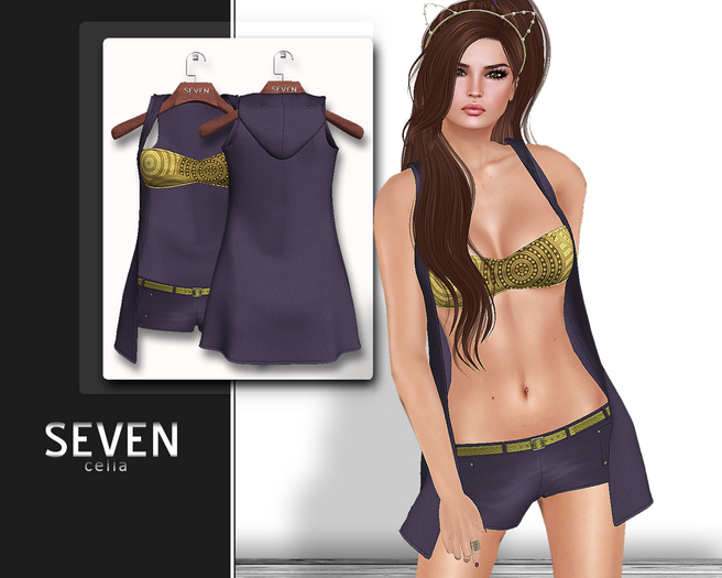 SEVEN - CELIA mesh OUTFIT (purple)