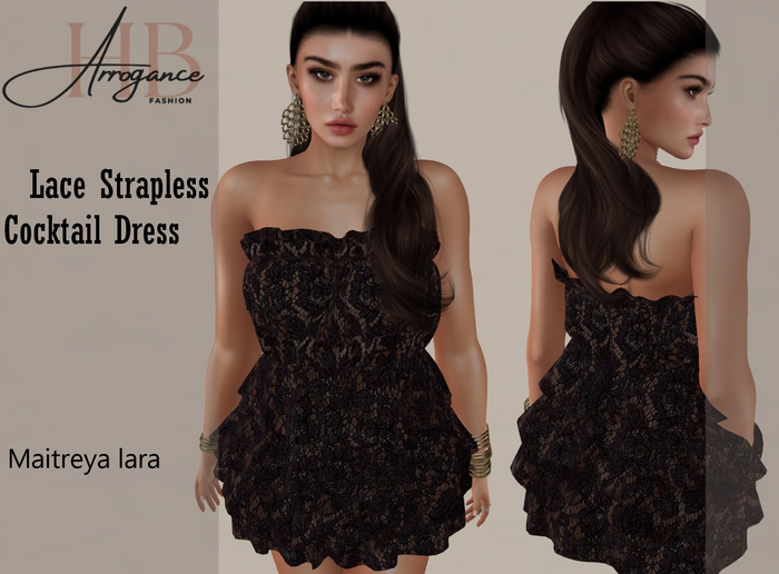 [ArroganceFashion] Lace Strapless Cocktail Dress