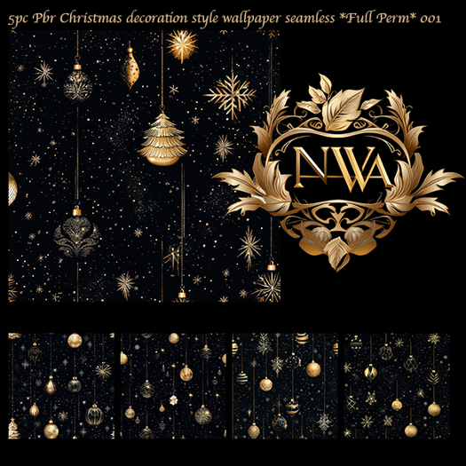 5pc PBR Christmas decoration style wallpaper texture seamless *Full Perm* 001