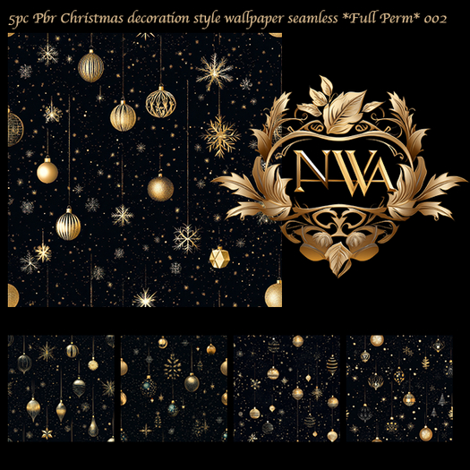 5pc PBR Christmas decoration style wallpaper texture seamless *Full Perm* 002