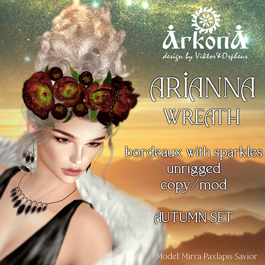 ARKONA Arianna wreath bordeux