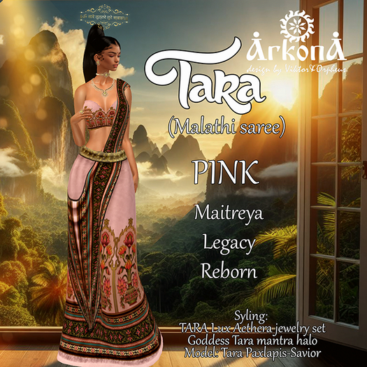 ARKONA Tara saree pink