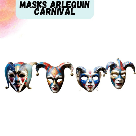 "MB" Masks Arlequin Carnival