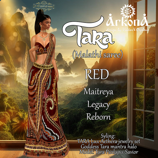 ARKONA Tara saree red