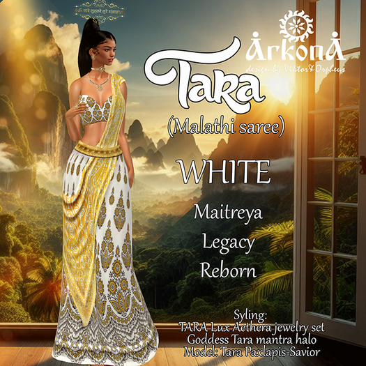 ARKONA Tara saree white
