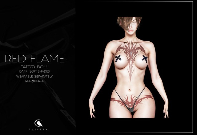 T H E C R O W- RED FLAME Tattoo Bom