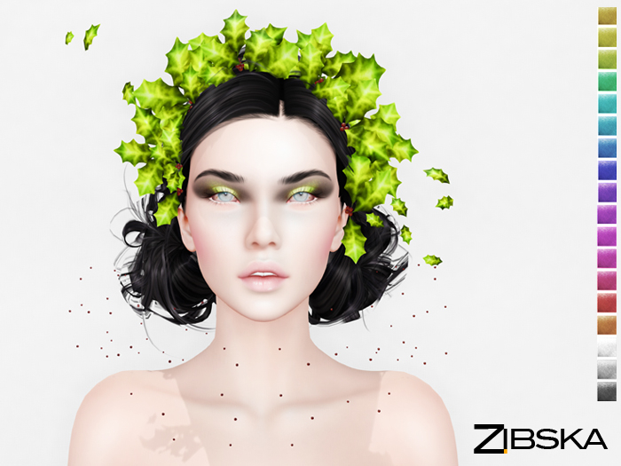 Zibska ~ Sofiya color change holly and berries headpiece