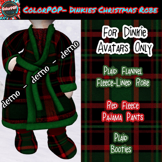 ColorPOP - Dinkie Christmas Robe Outfit DEMO (ADD to Unpack)