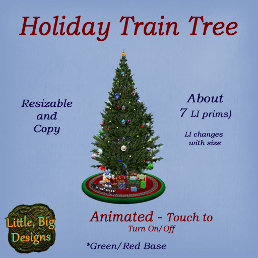 LBD Holiday Train Tree - Green and Red base
