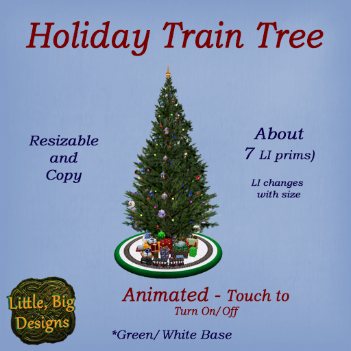 LBD Holiday Train Tree Green and White base
