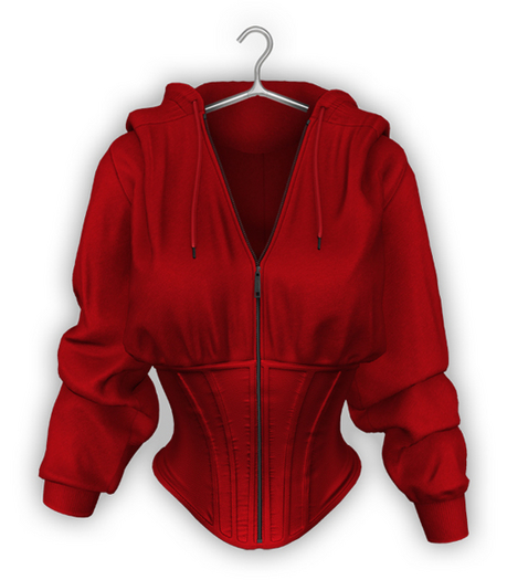 erratic / raven - jacket / red (Maitreya LaraX, Lara PetiteX / Legacy Classic + Perky / eBody Reborn)