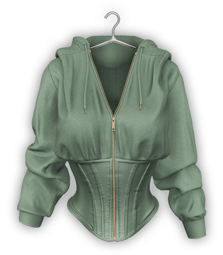 erratic / raven - jacket / moss (Maitreya LaraX, Lara PetiteX / Legacy Classic + Perky / eBody Reborn)