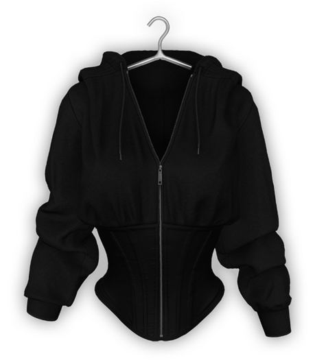 erratic / raven - jacket / black (Maitreya LaraX, Lara PetiteX / Legacy Classic + Perky / eBody Reborn)