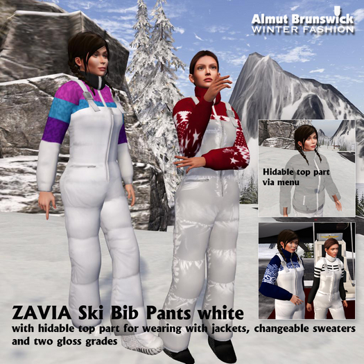 Almut Brunswick ZAVIA bib pants white