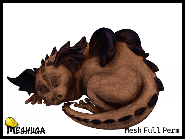 Meshuga Sleeping Baby Dragon Statue FULL PERM MESH