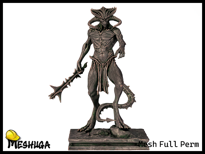 Meshuga Reptile Demon Statue  FULL PERM MESH