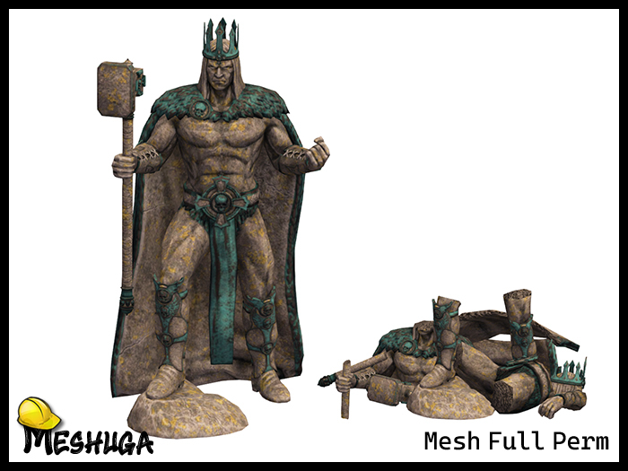 Meshuga King of War Statue  FULL PERM MESH